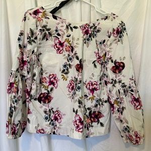 White House Black Market Floral Top, Size 8